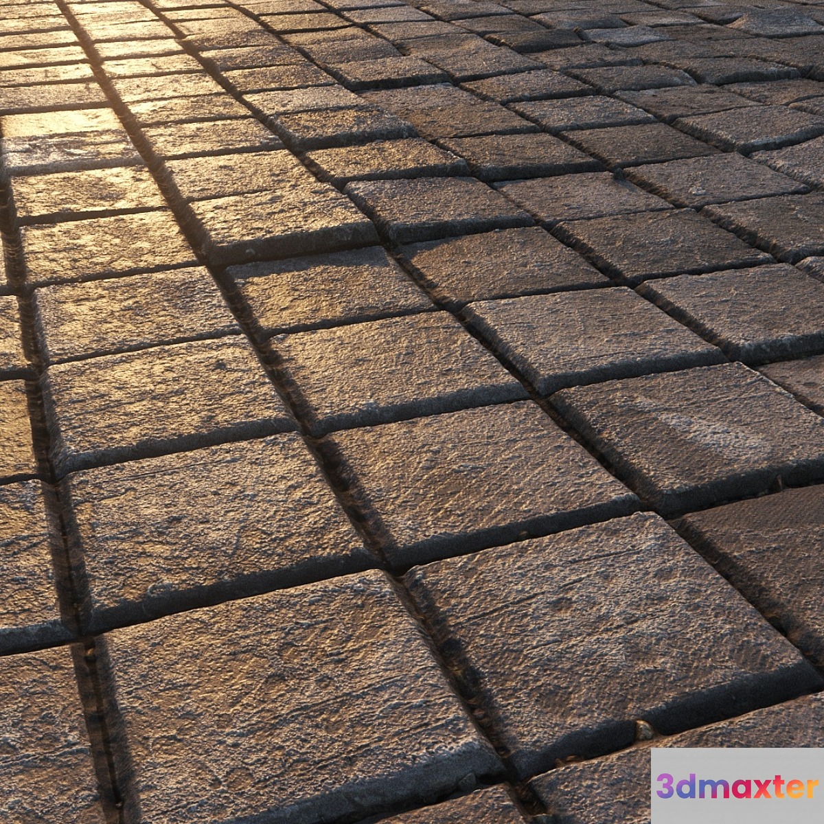 Square paving slabs 3D Max