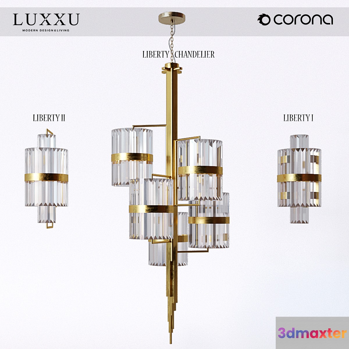 LUXXU LIBERTY CHANDELIER LIBERTY I- II WALL 3D Max