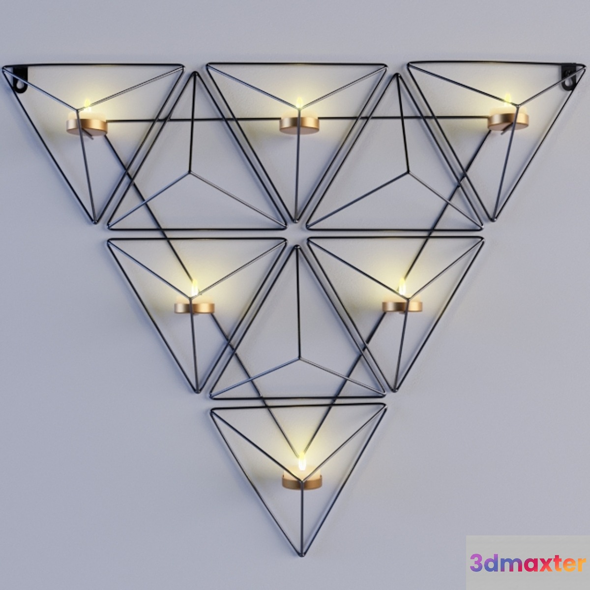 Black Metal Triangle Sconce