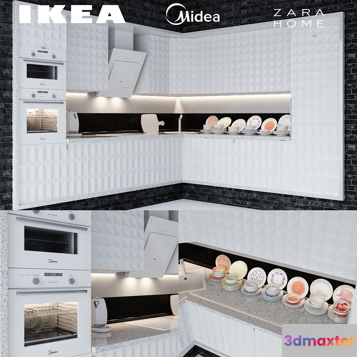 Ikea Herrestad & Midea & Zara home 3D Max