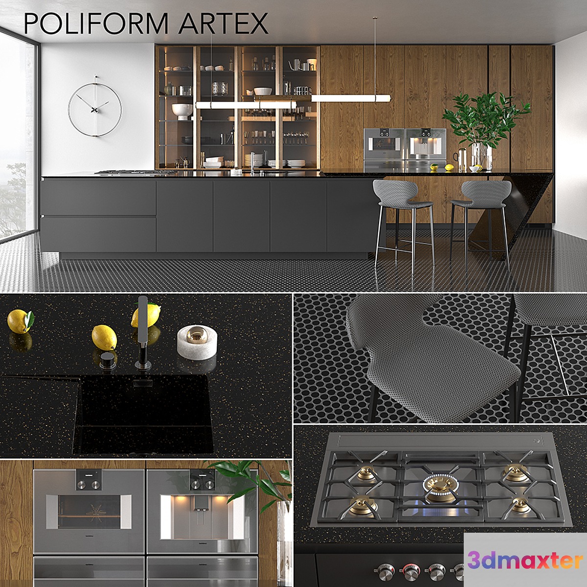 Kitchen Poliform Varenna Artex (vray GGX corona PBR)