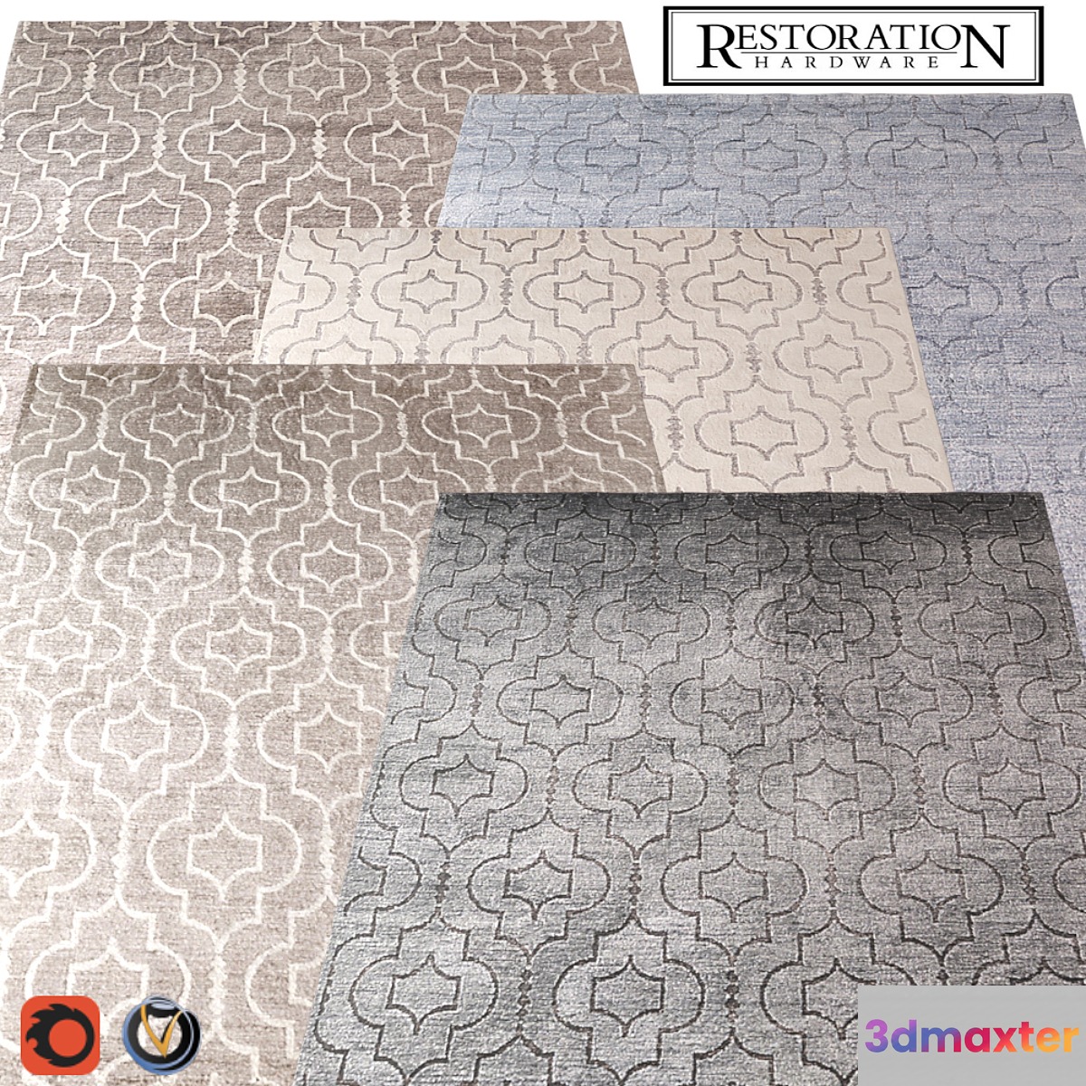 Carpet Restoration Hardware (Medallione) 2440х3050 (5 colors) 3D Max