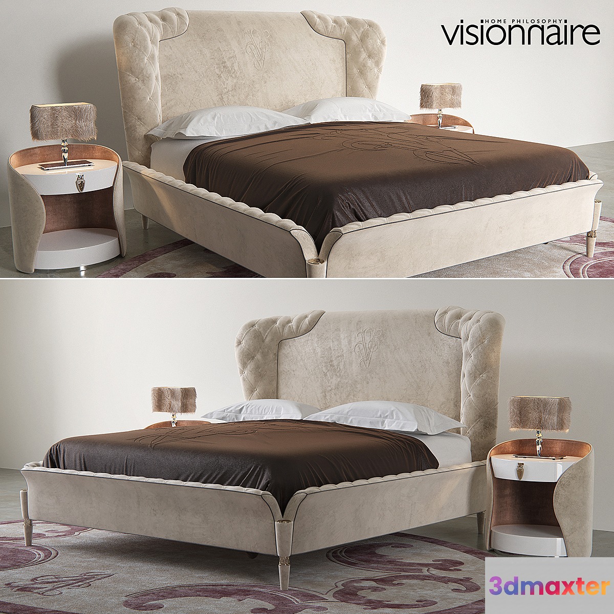 Visionnaire Alice Bed set 3D Max