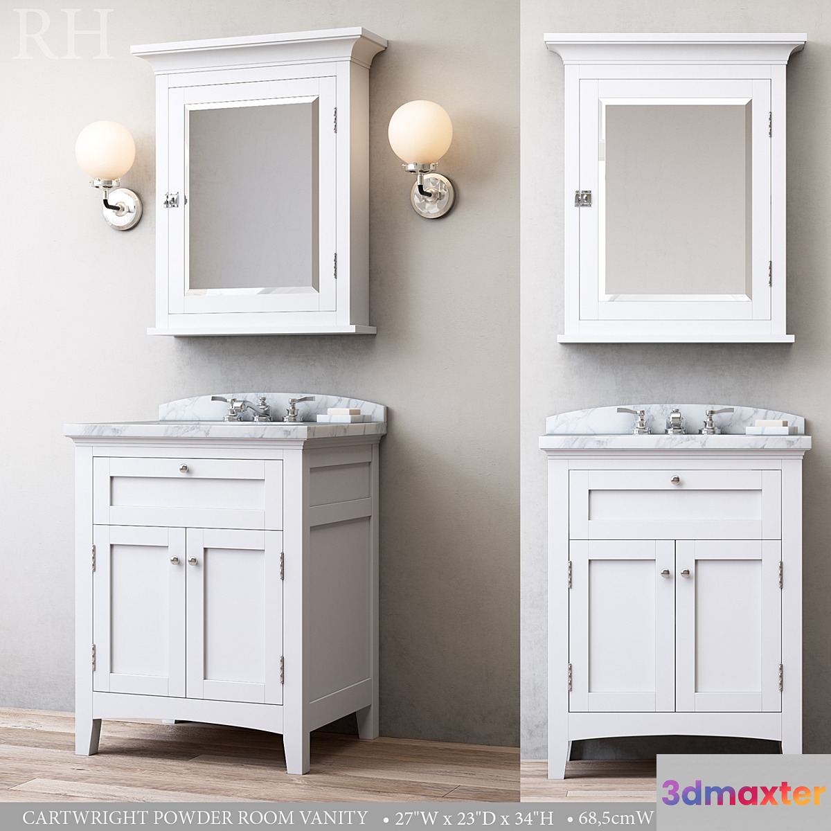 CARTWRIGHT POWDER ROOM VANITY 3D Max