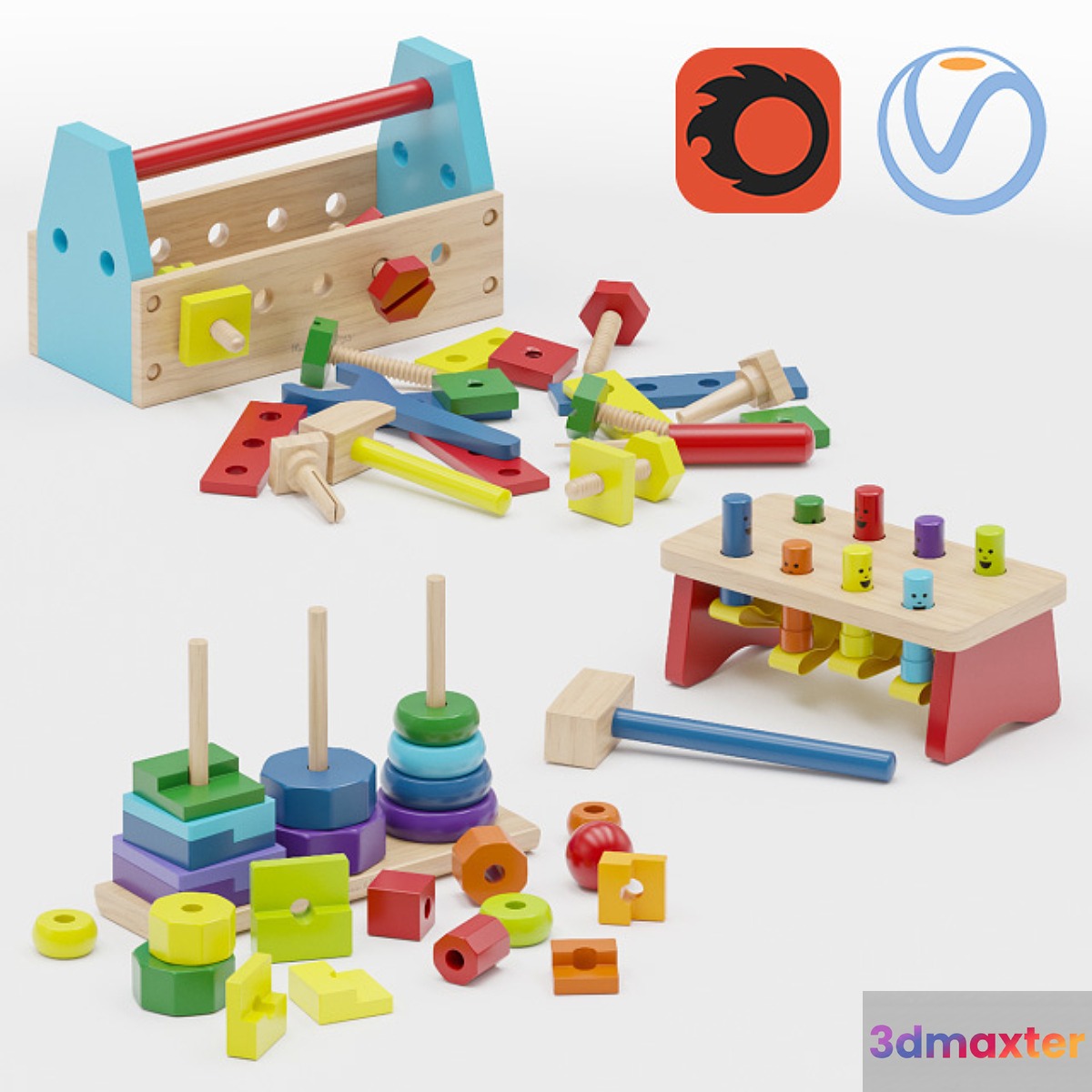 Toys set Melissa & Doug 3D Max