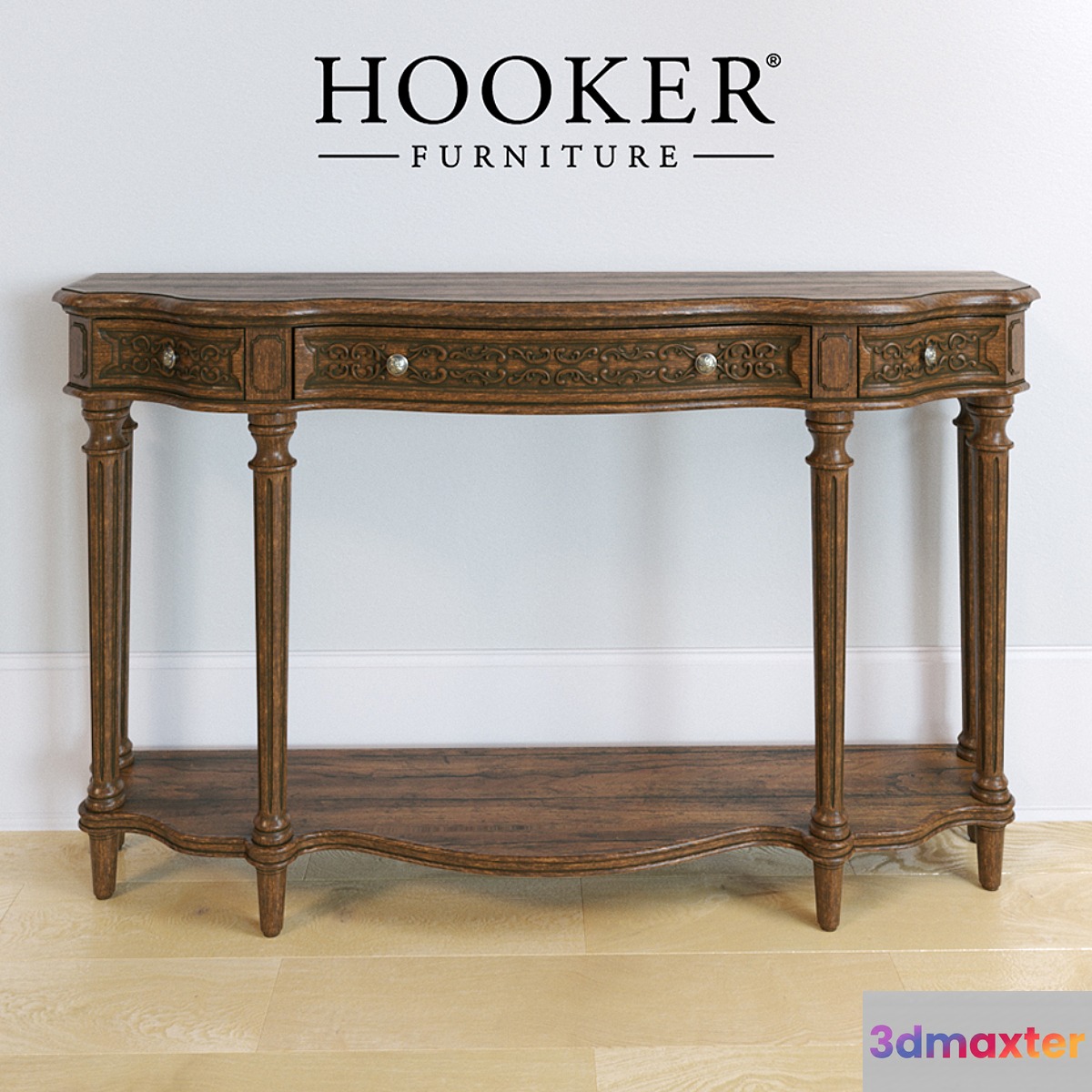 Three Drawer Thin Console 3D Max