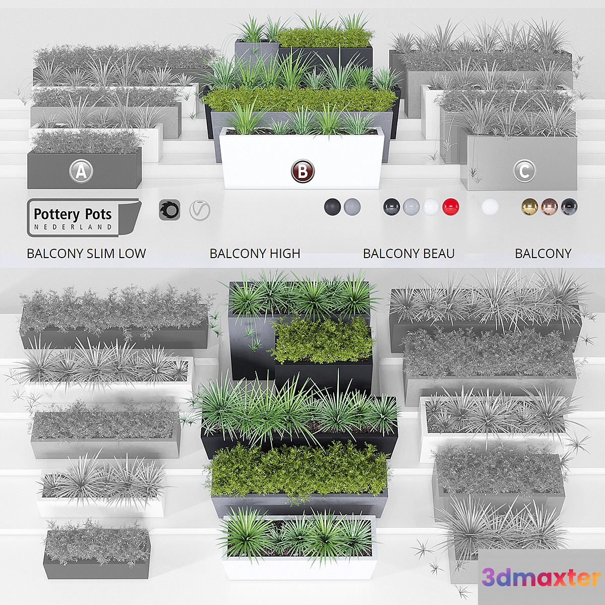 Potterypots_seven_b 3D Max