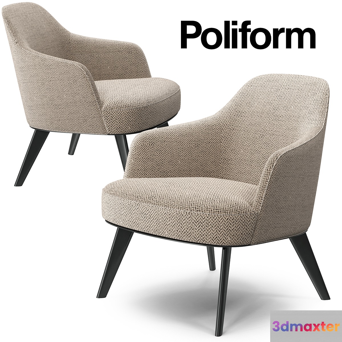 Poliform Jane armchair metal base 3D Max