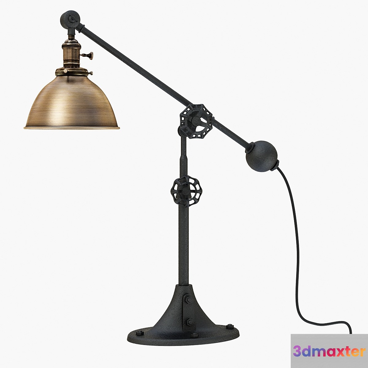 RH INDUSTRIAL ERA TASK LAMP ANTIQUE BRASS 3D Max