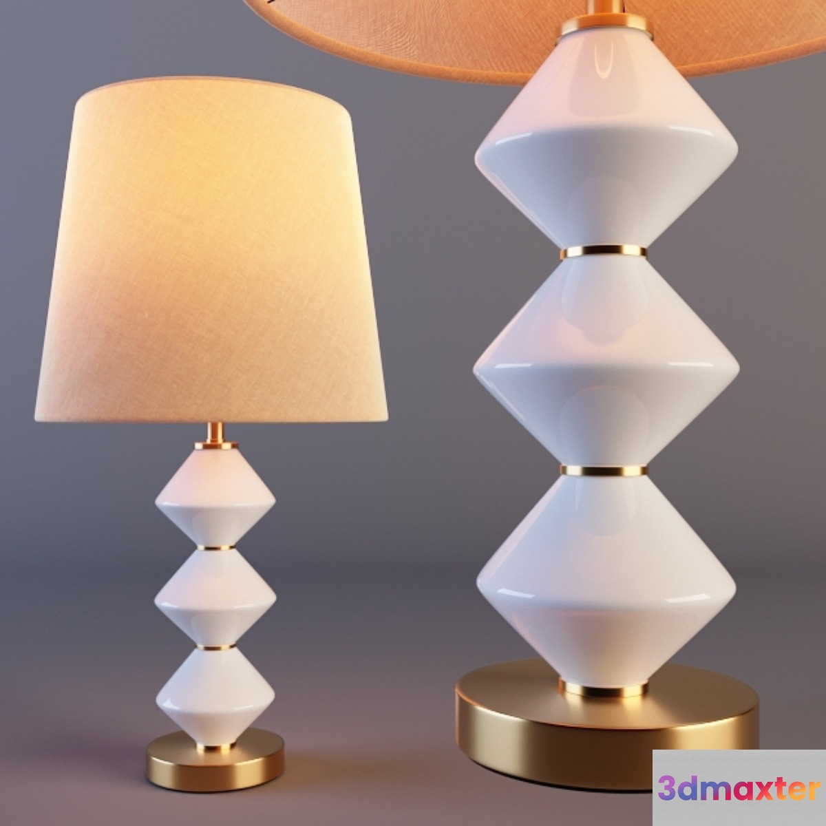 Geo Milk Glass And Gold Zoey Table Lamp Base 3D Max