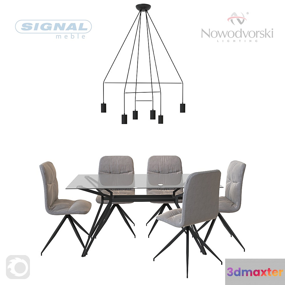 Table and chairs Signal. 3D Max