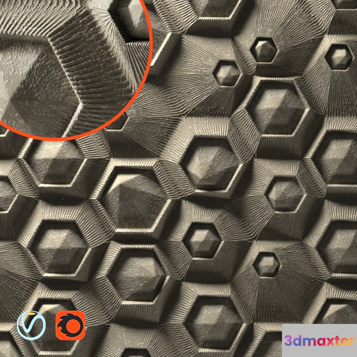 3D panel - hxf-04 Exagon - by Elija Porter - No.2 3D Max