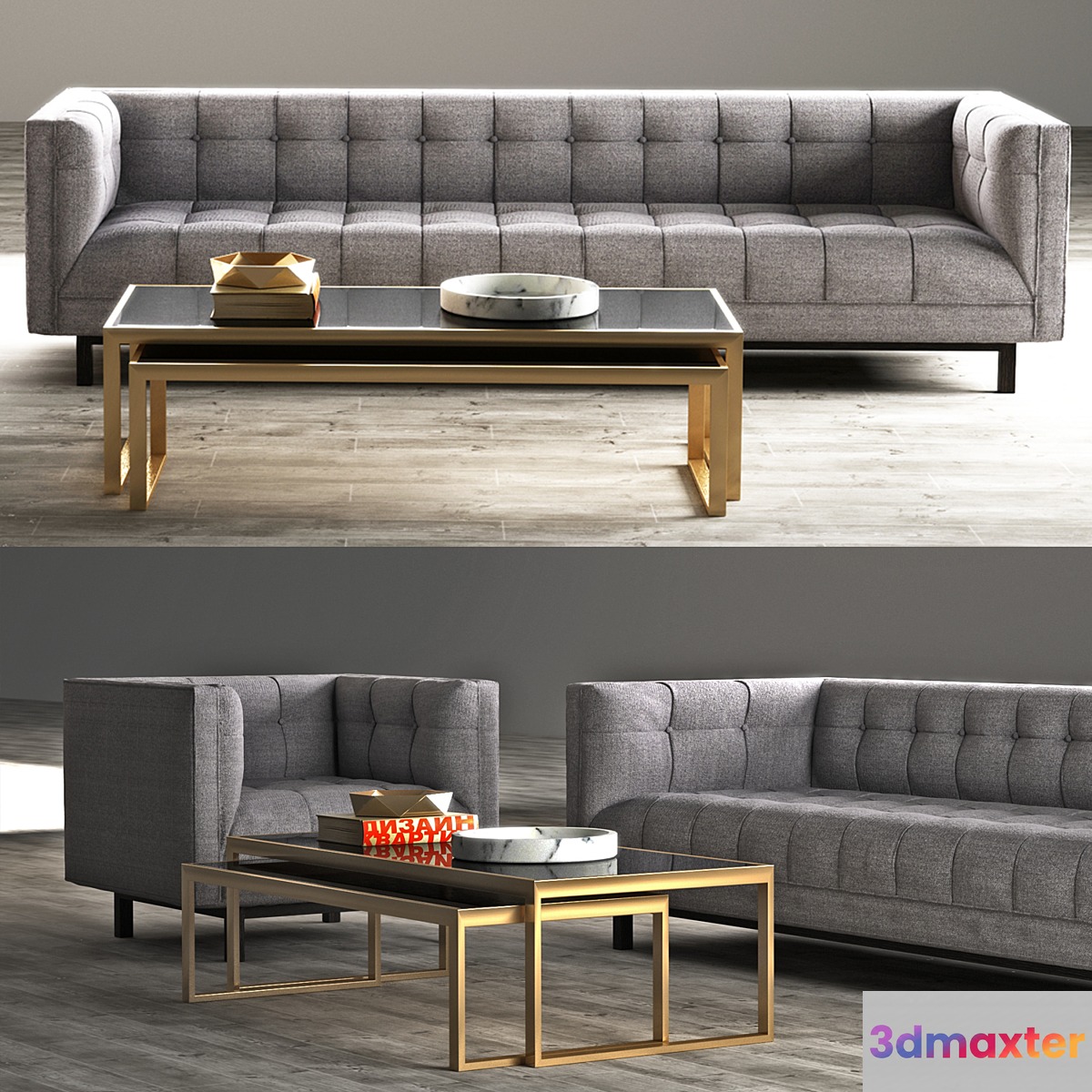 Sofa and armchair RH MADISON UPHOLSTERED SOFA and CHAIR 3D Max