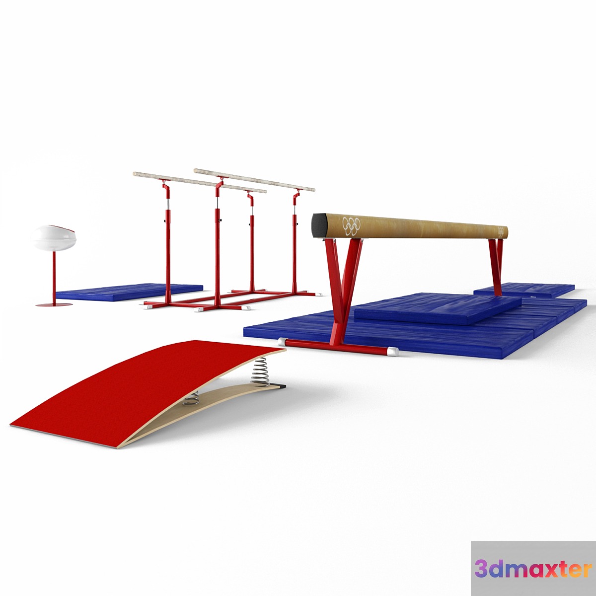 Beam gymnastic and parallel bars 3D Max
