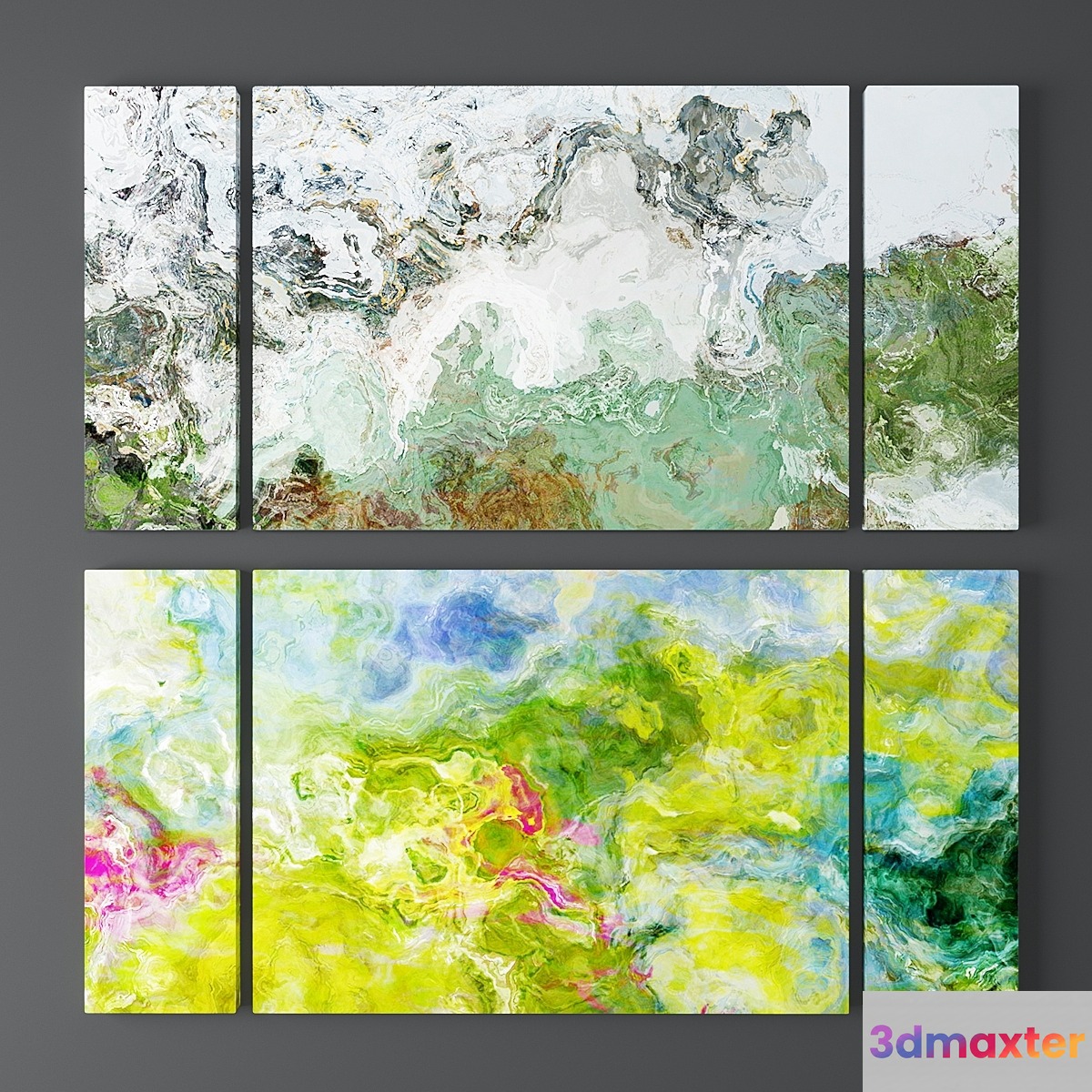 Set of abstract paintings from FinnellFineArt 3D Max