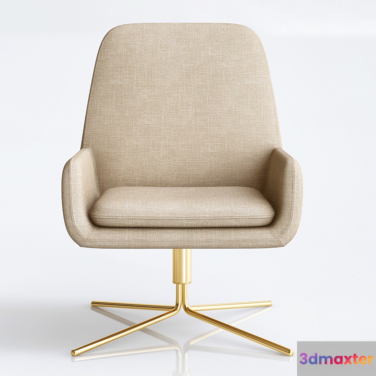 Copper square chair Softline 3D Max