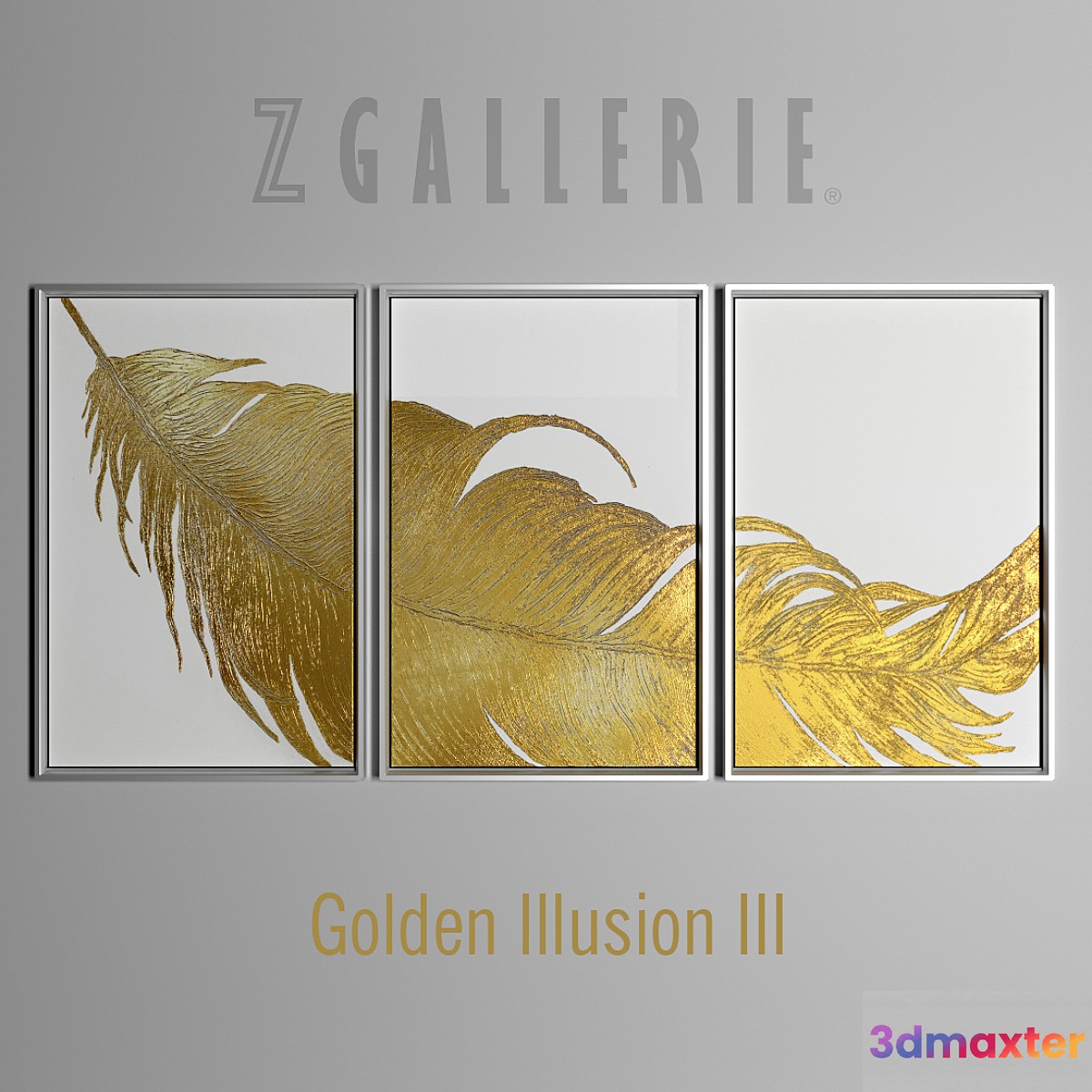 Triptych Golden Illusion III from zgallerie 3D Max