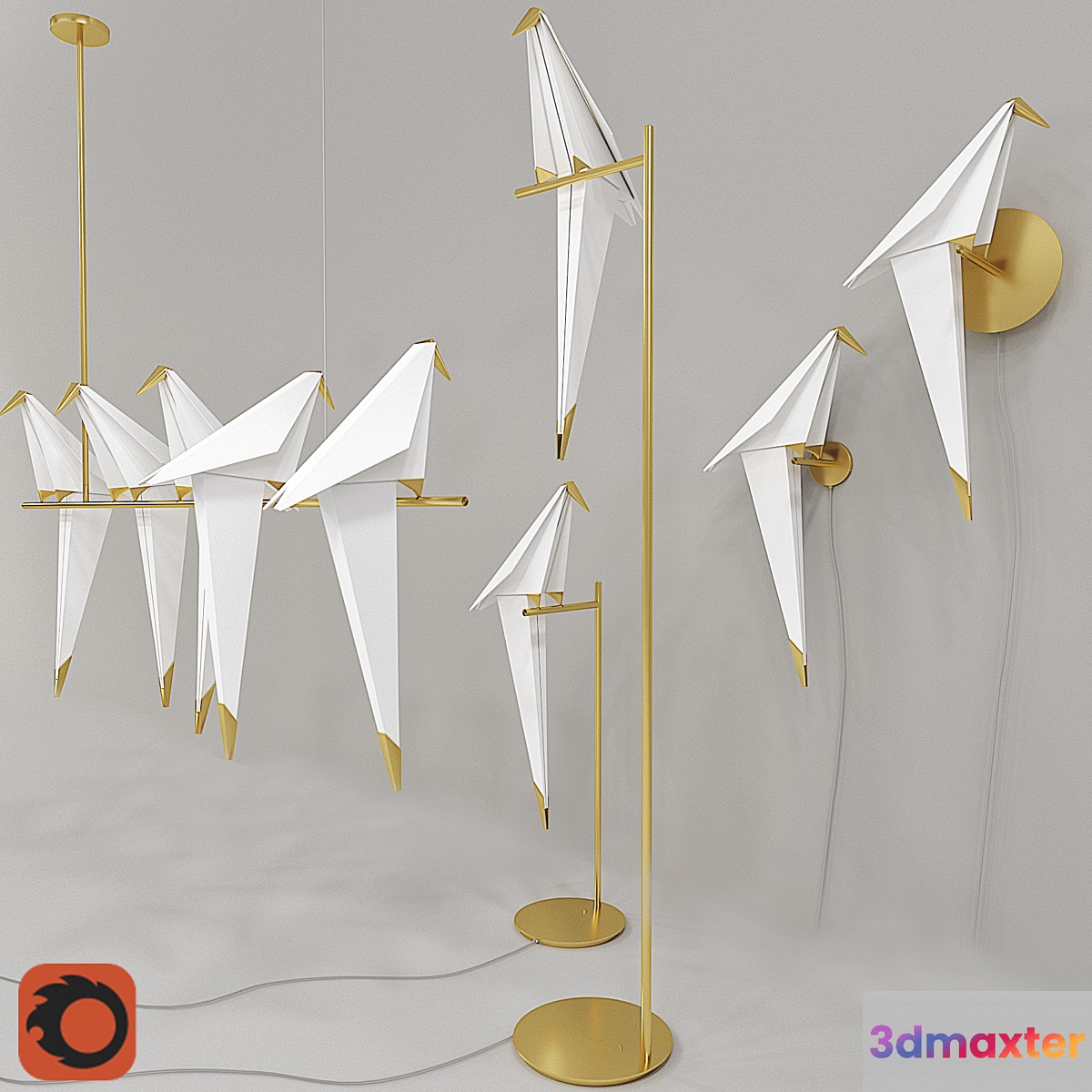 Origami bird - No.2 3D Max