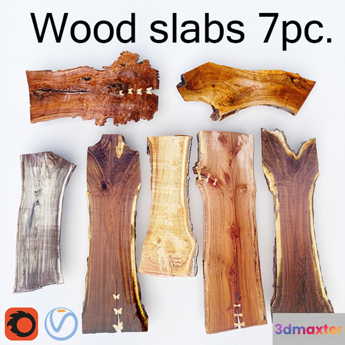 Wood Slab | Wooden slab 7pcs
