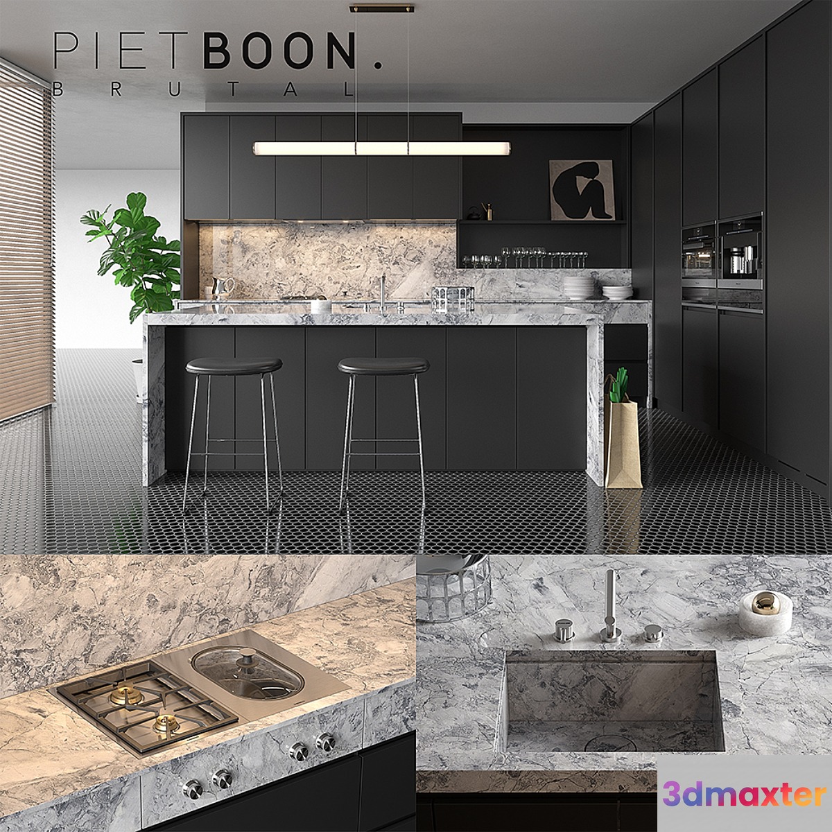 Kitchen Piet Boon BRUTAL (vray GGX corona PBR)