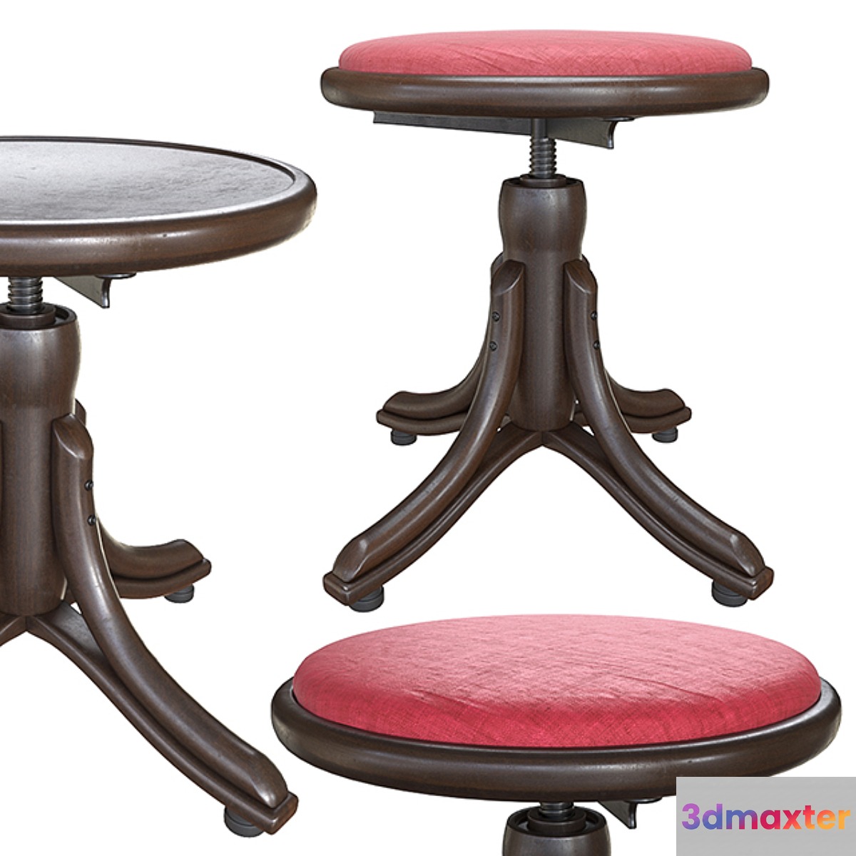 Stool for piano - TON stool piano 3D Max