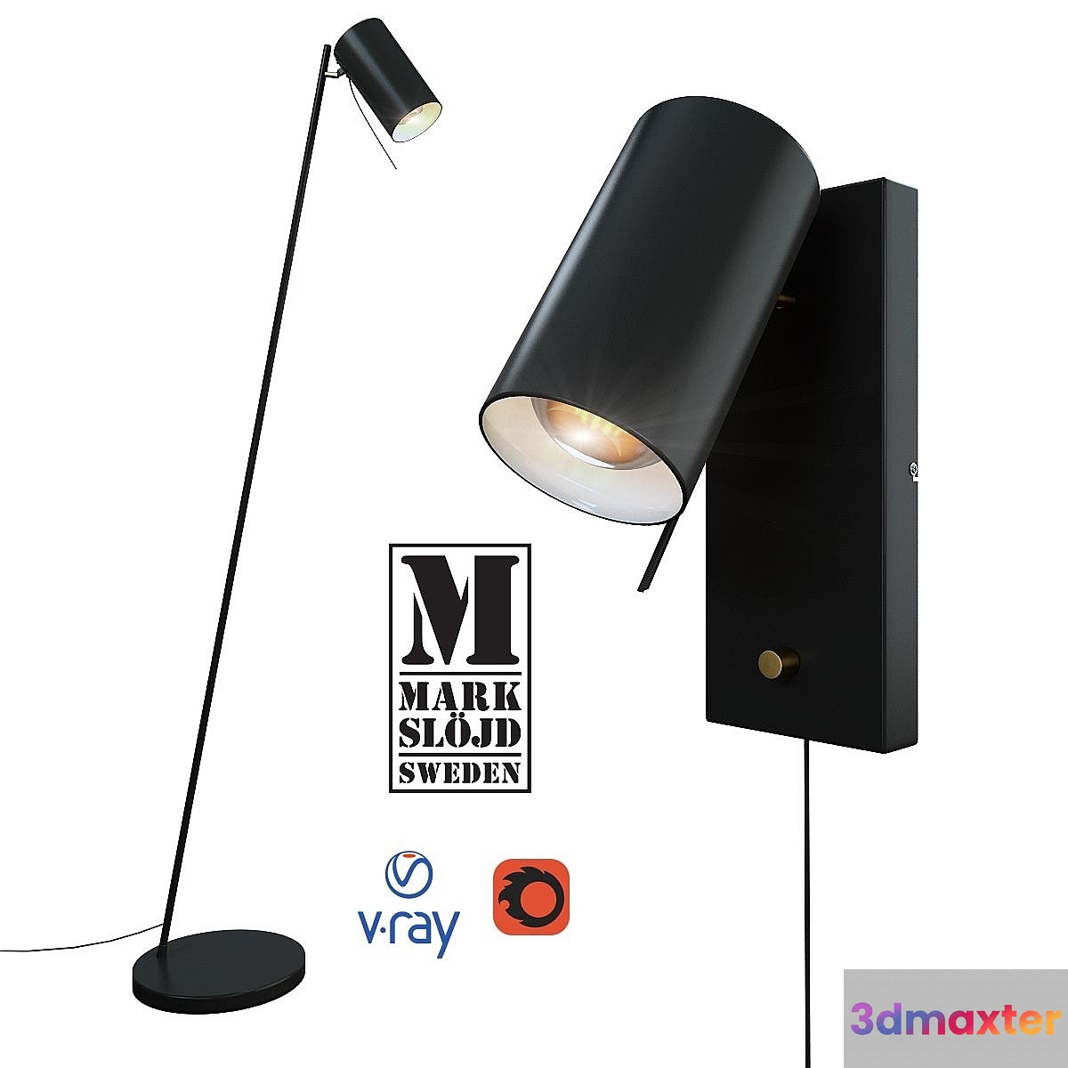 Model CARRIE wall and floor lamps from the company MARKSLOJD Sweden.