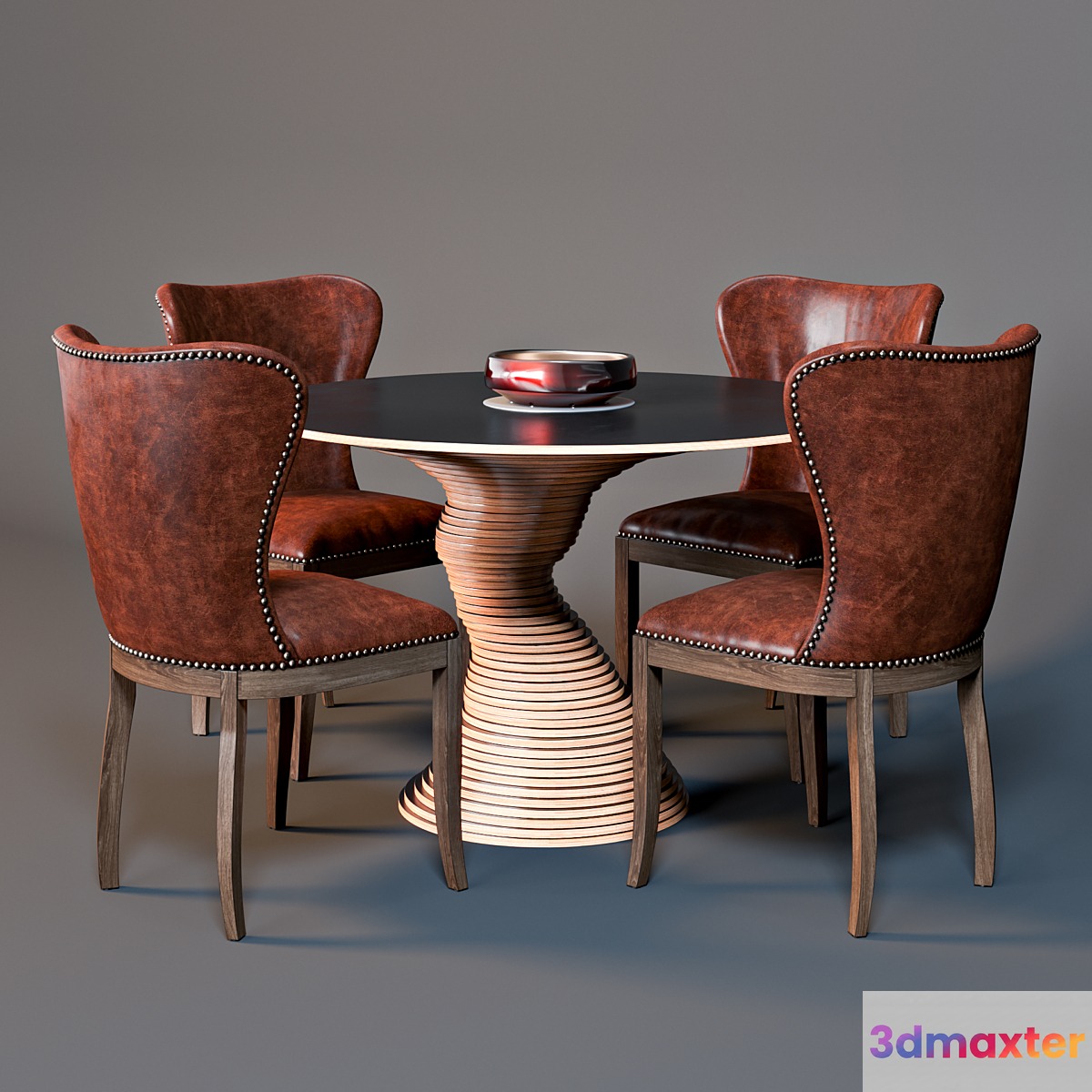 Chair Wingback and table Stack 50 3D Max