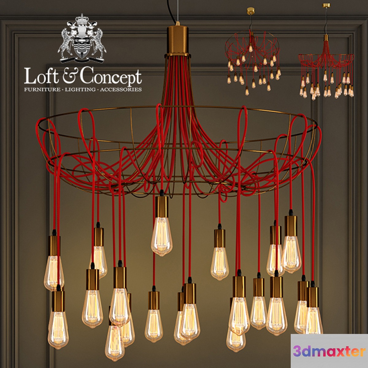 Chandelier Blood Wire Chandelier Red 21 3D Max