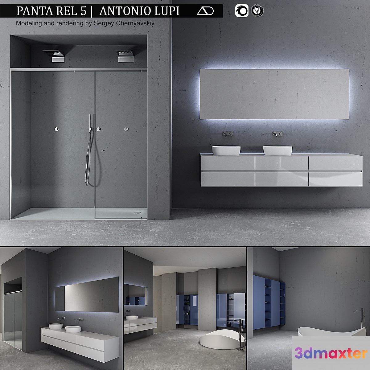 Bathroom furniture set Panta Rel 5 3D Max