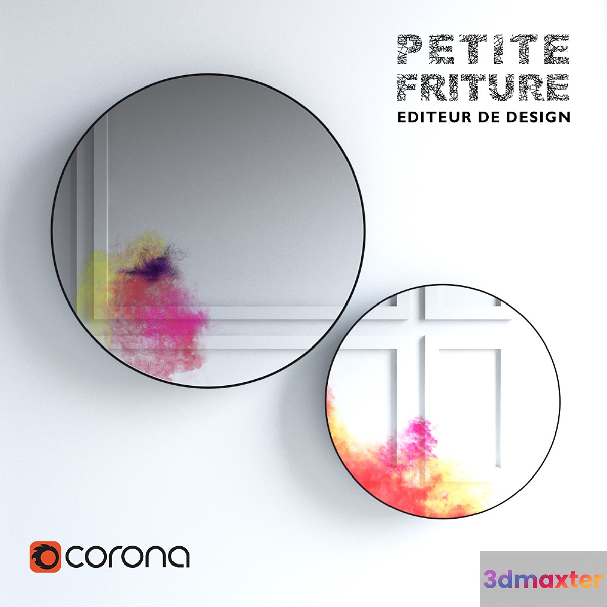A set of mirrors FRANCIS petit MIROIRS MURAUX 3D Max