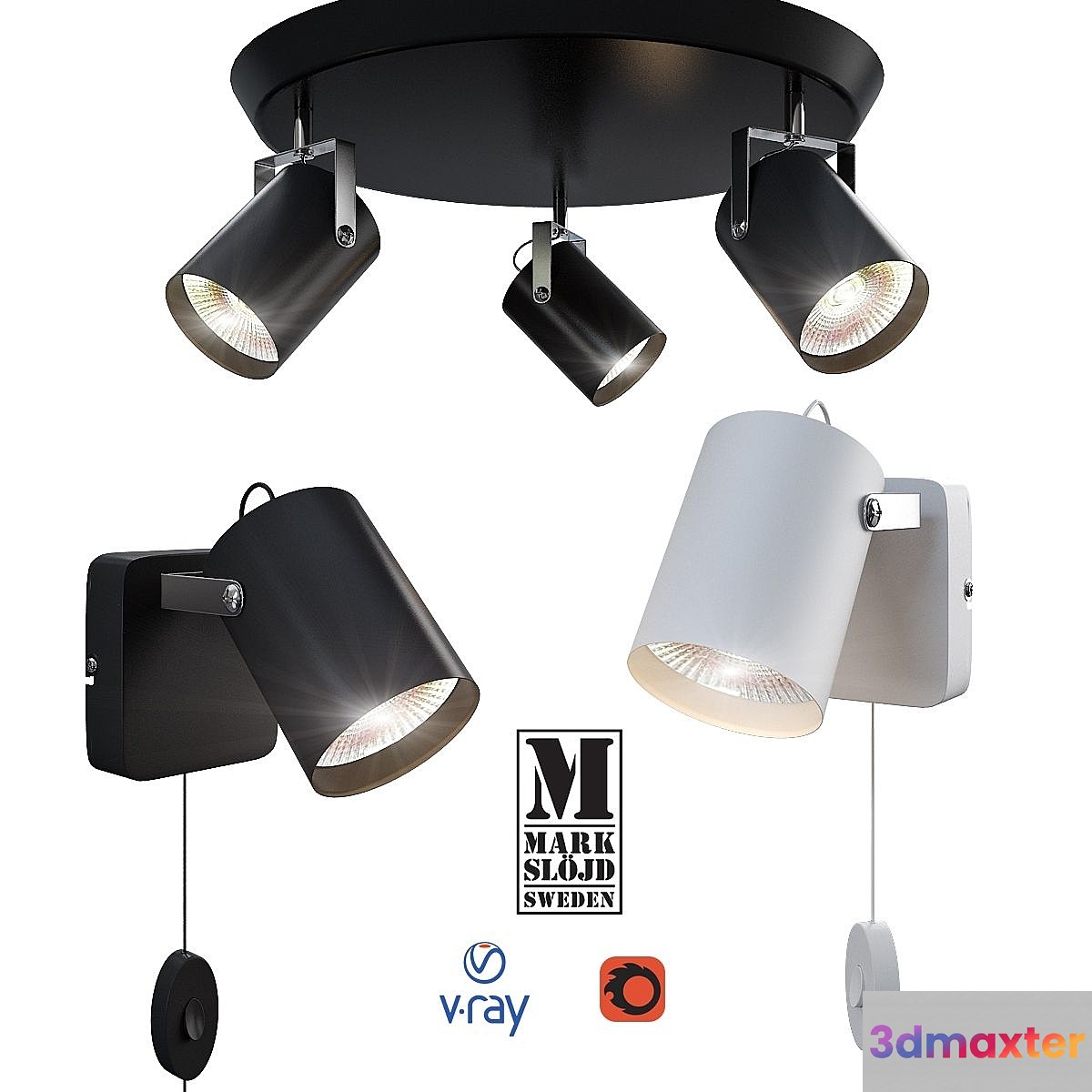 Wall and ceiling light from MARKSLÖJD Sweden model KEY.