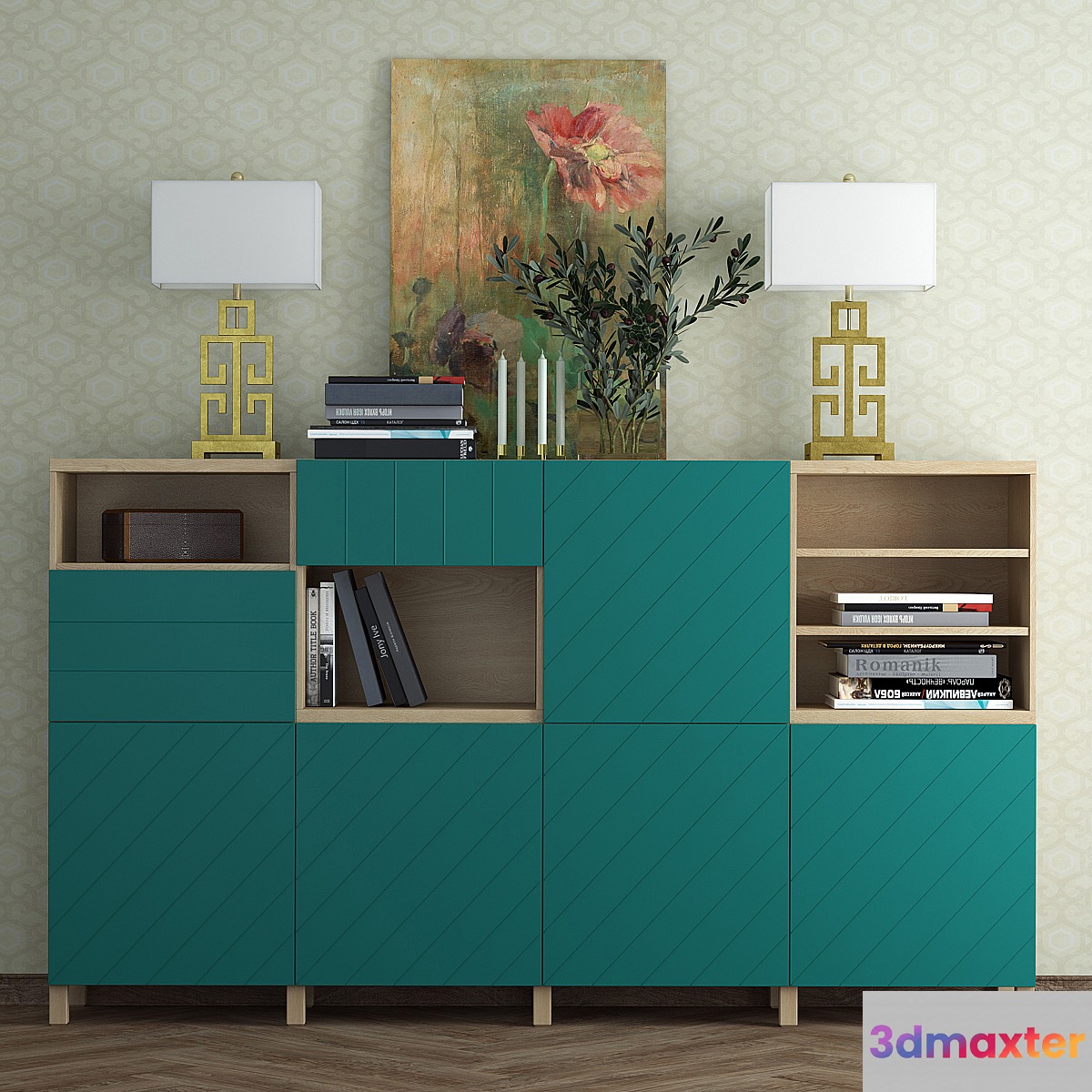 Combination for storage Ikea Besto _ Hallstavik (blue - green).