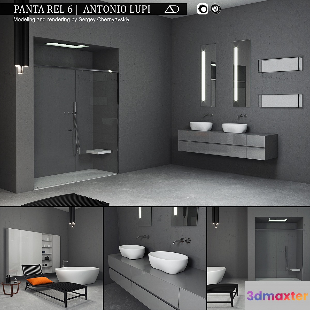 Bathroom furniture set Panta Rel 6 3D Max