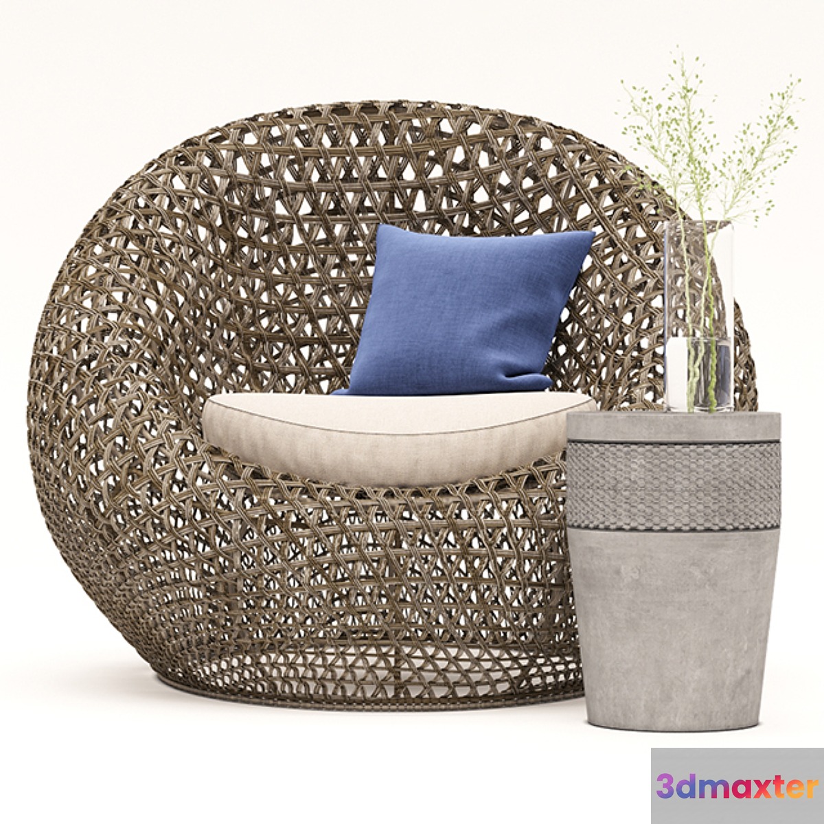 Restoration Hardware Nido Chair and Cosimo Side Table 3D Max