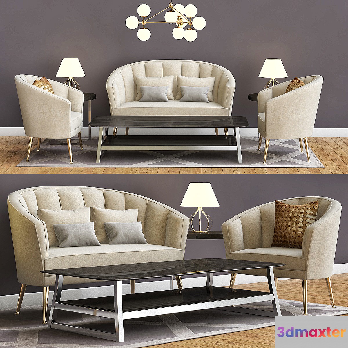 Armchair maya Mid Century Modern Furniture by BRABBU 3D Max