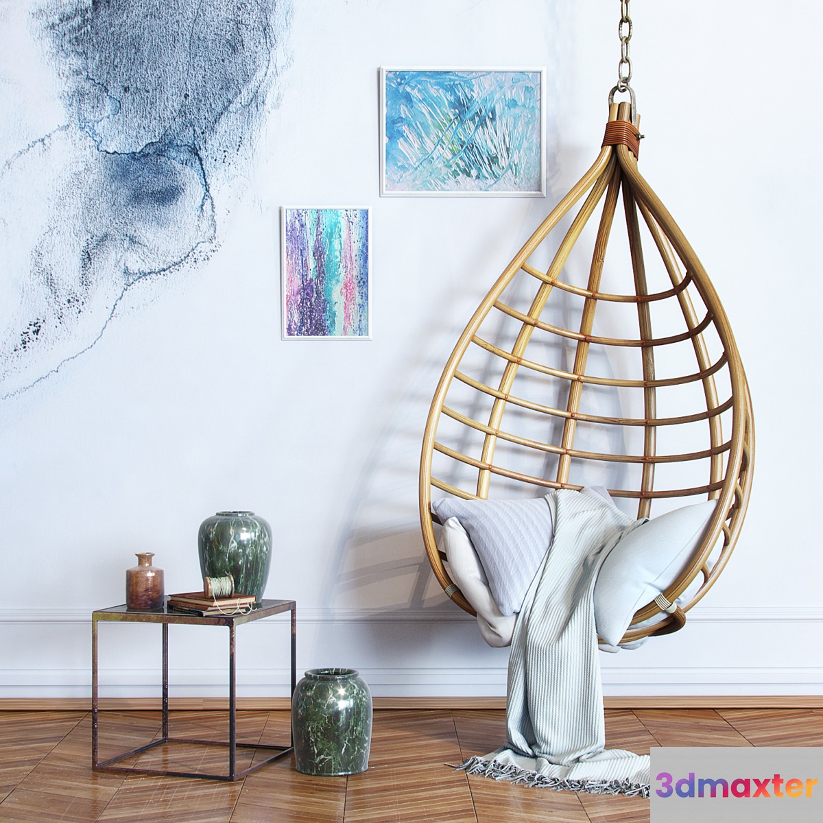 Bamboo hanging chair 3D Max