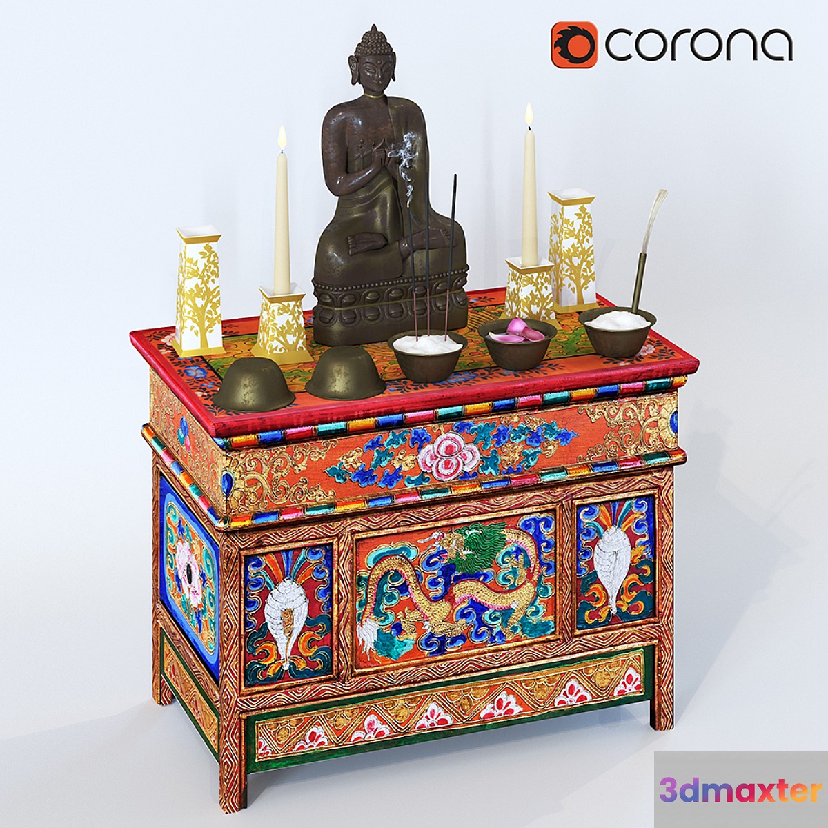 Buddhist altar 3D Max