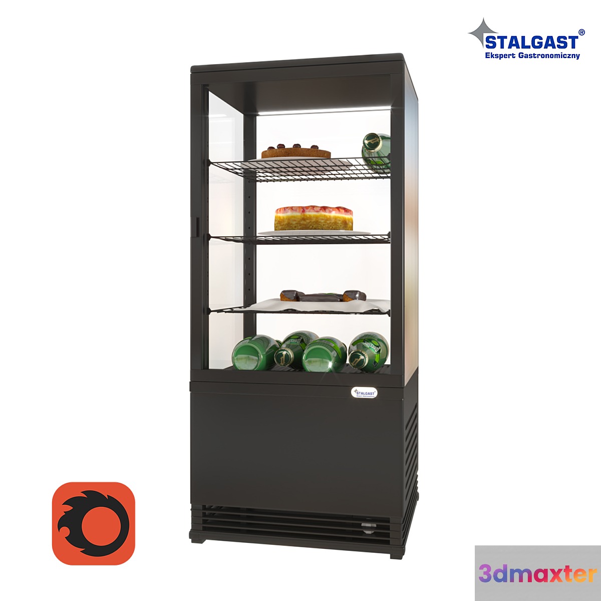 Table refrigerated showcase Stalgast 852171 with products 3D Max