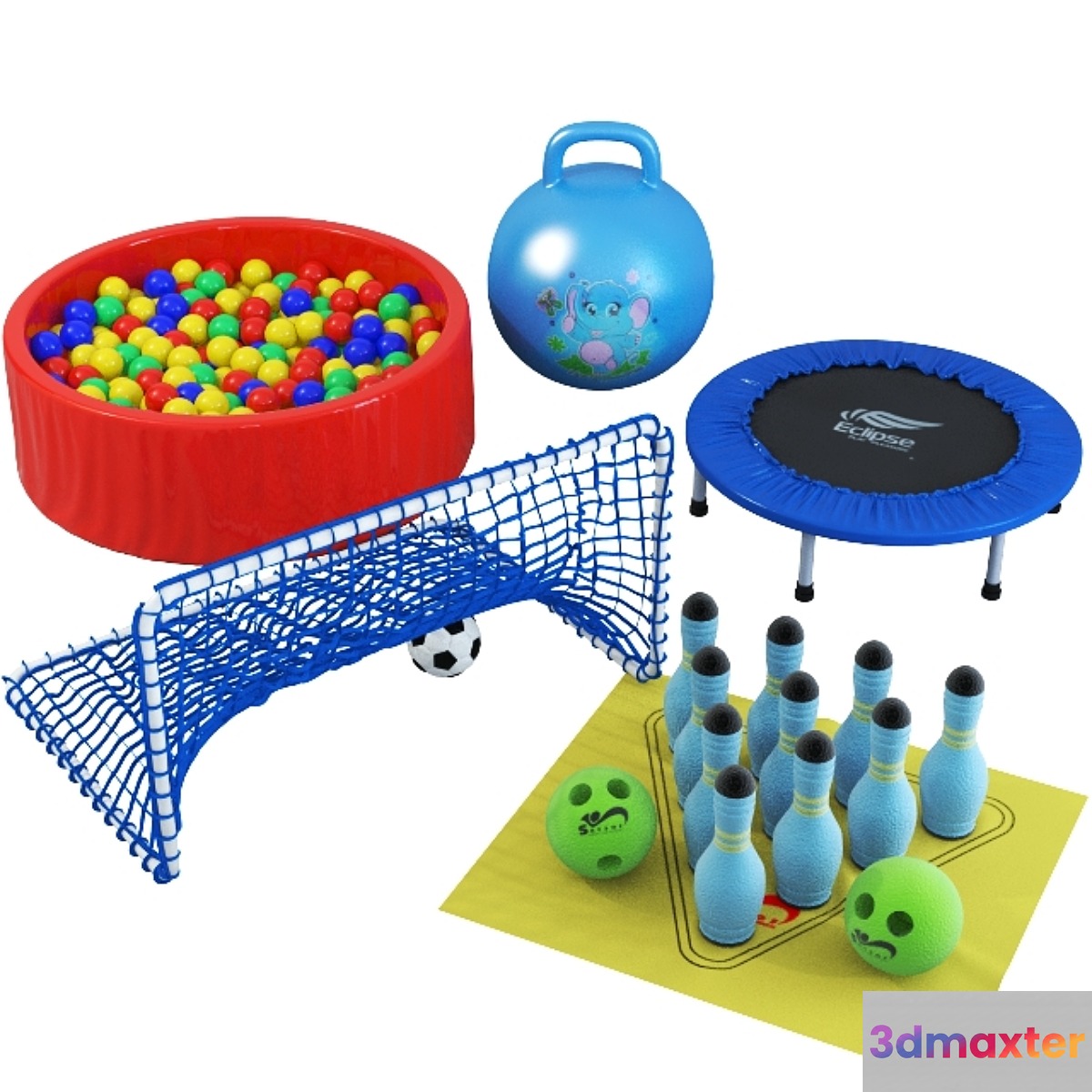 A set of children's sports equipment