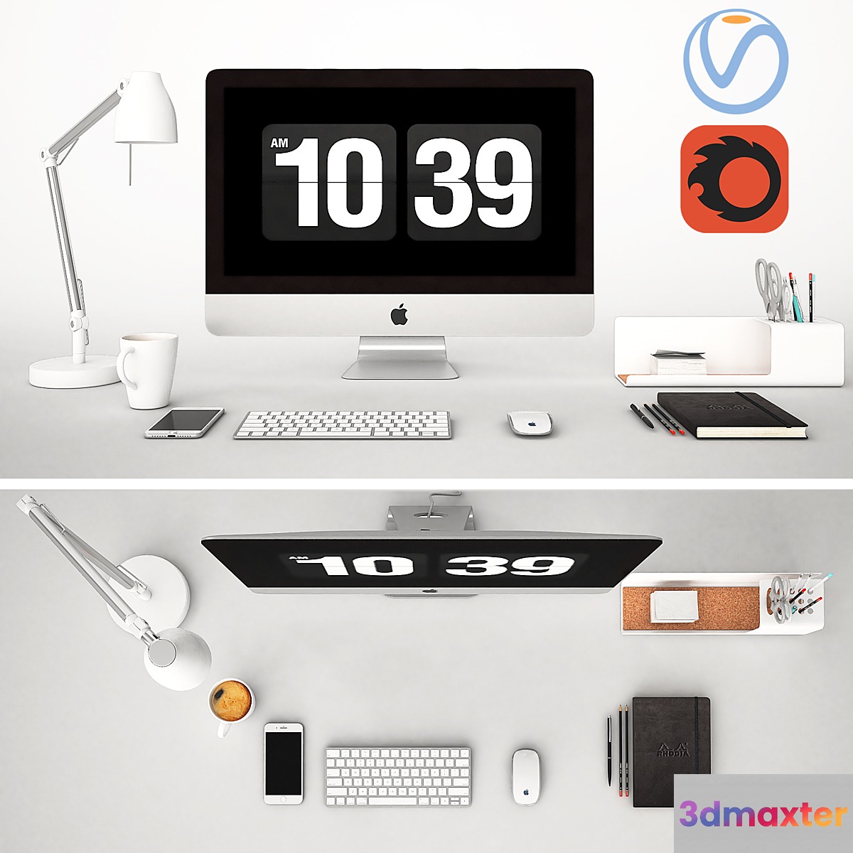 Workplace with IMac 3D Max