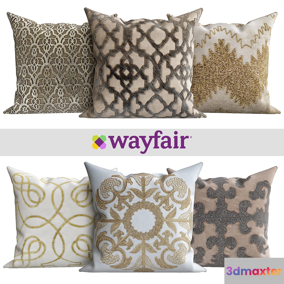 Decorative pillows from Wayfair shop 3D Max