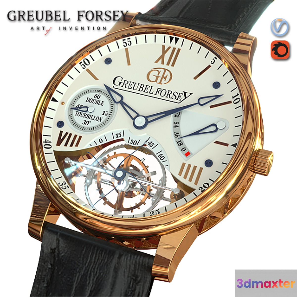Greubel Forsey wrist watch 3D Max