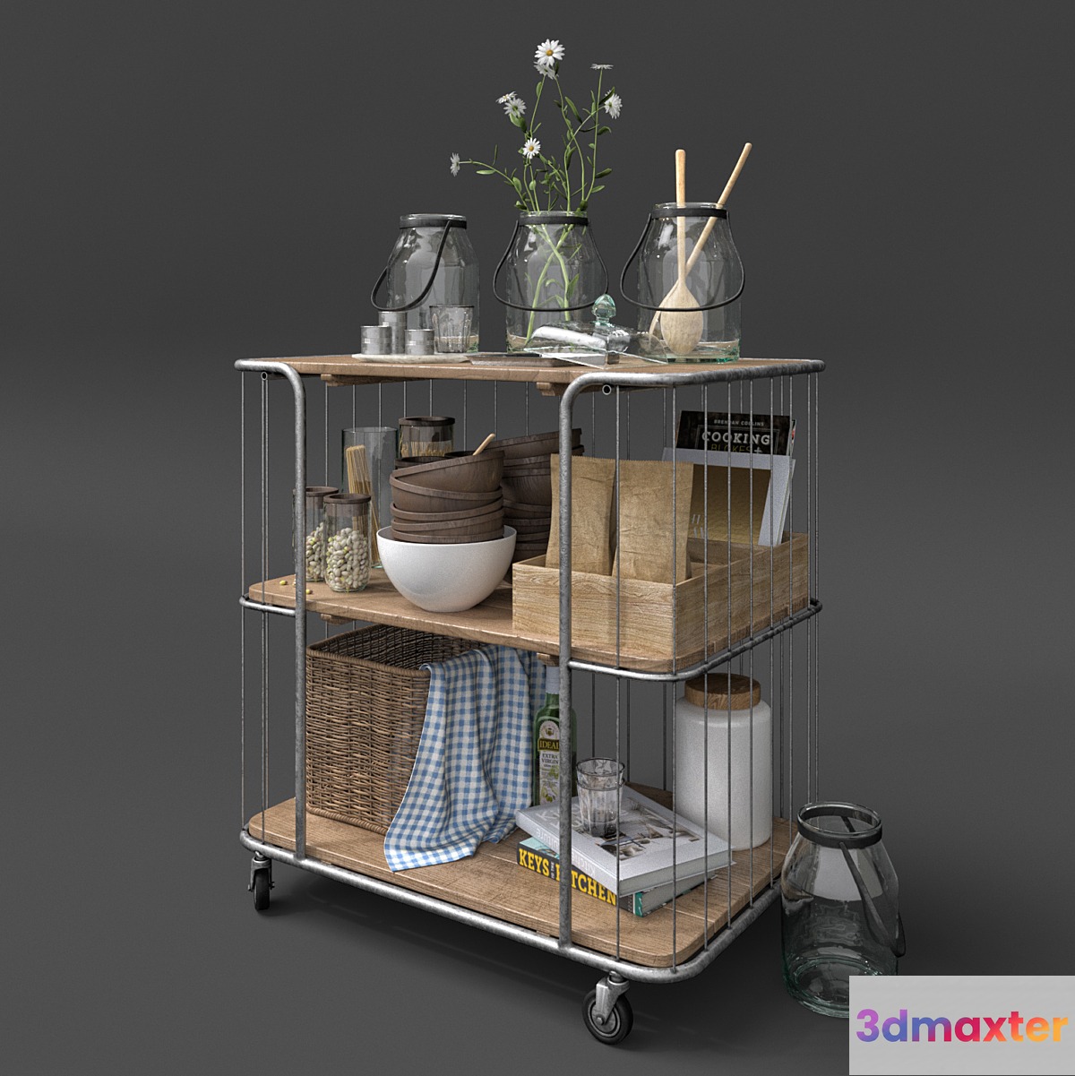 Kitchen trolley. Kitchen Set Stockholm. 3D Max
