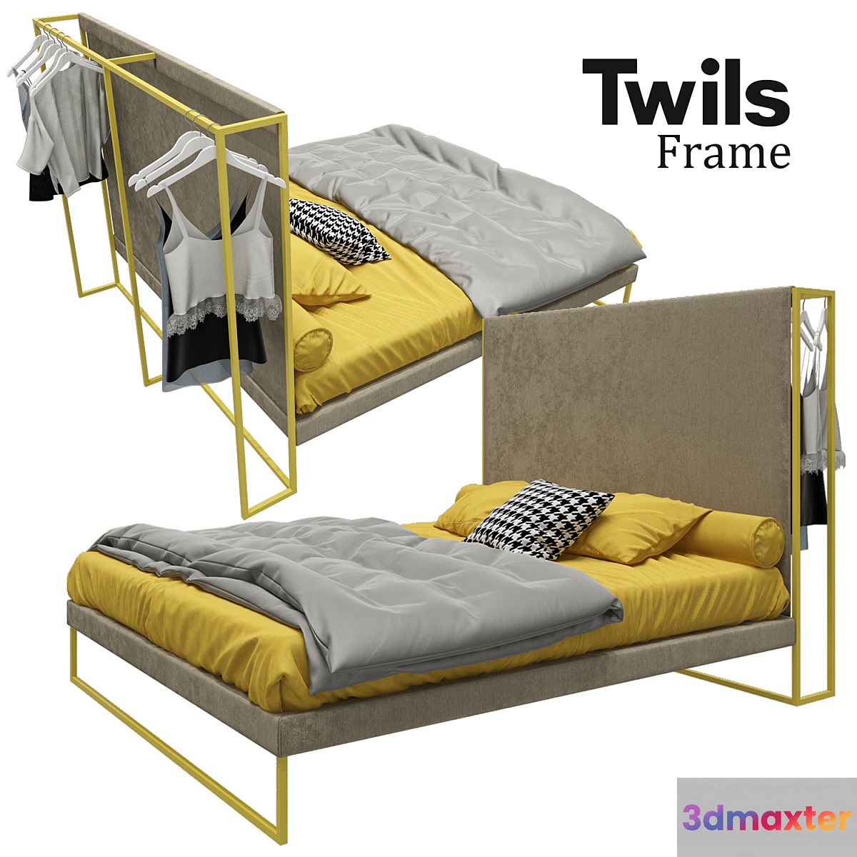 Bed Twils Frame 3D Max