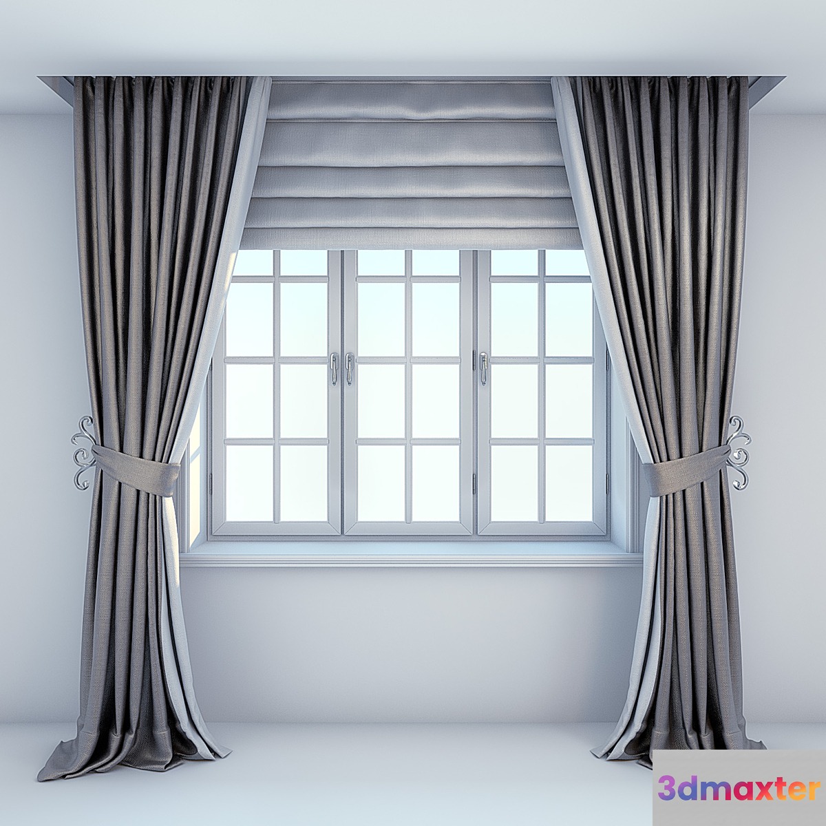 Window curtains and Roman blinds