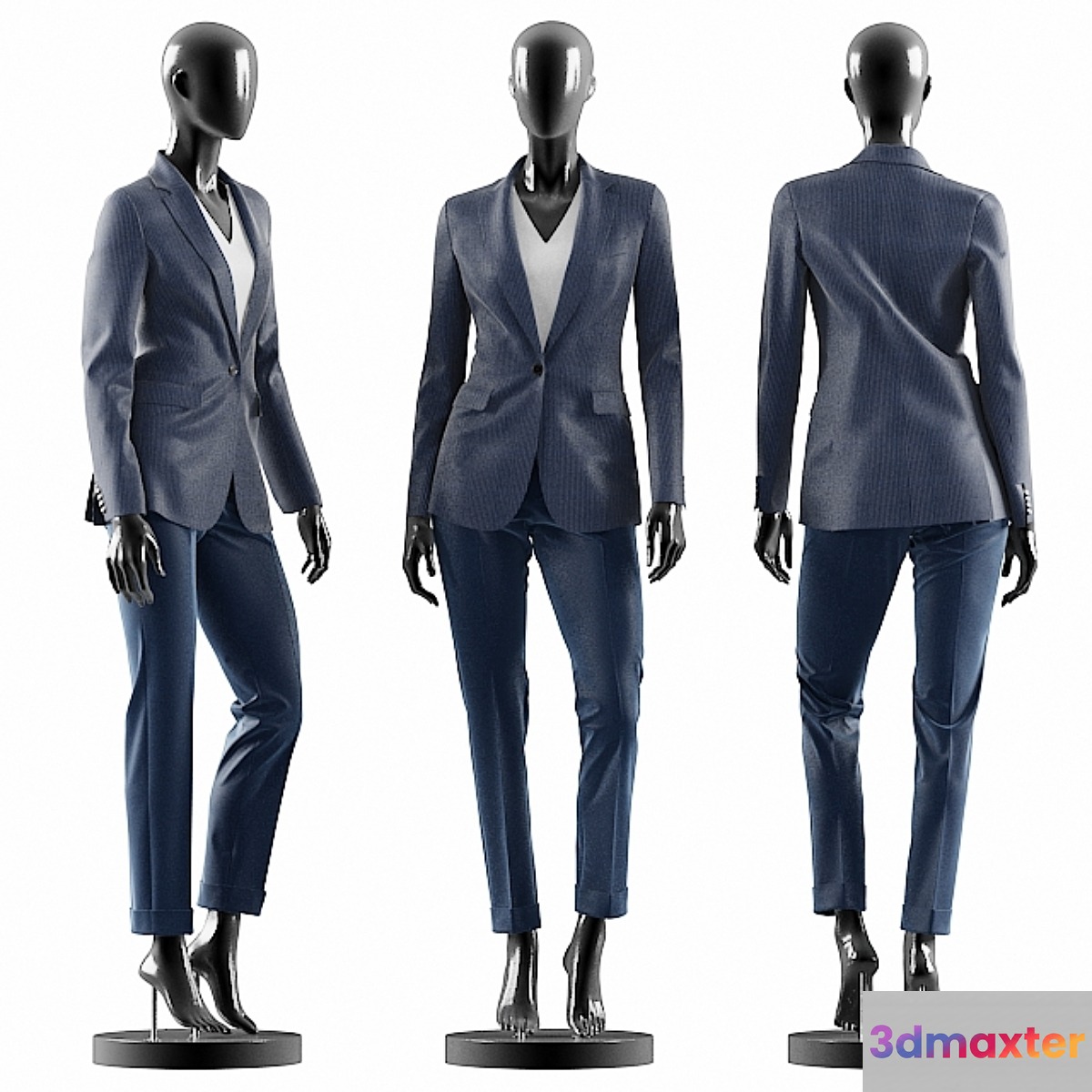 Woman Blue Suit