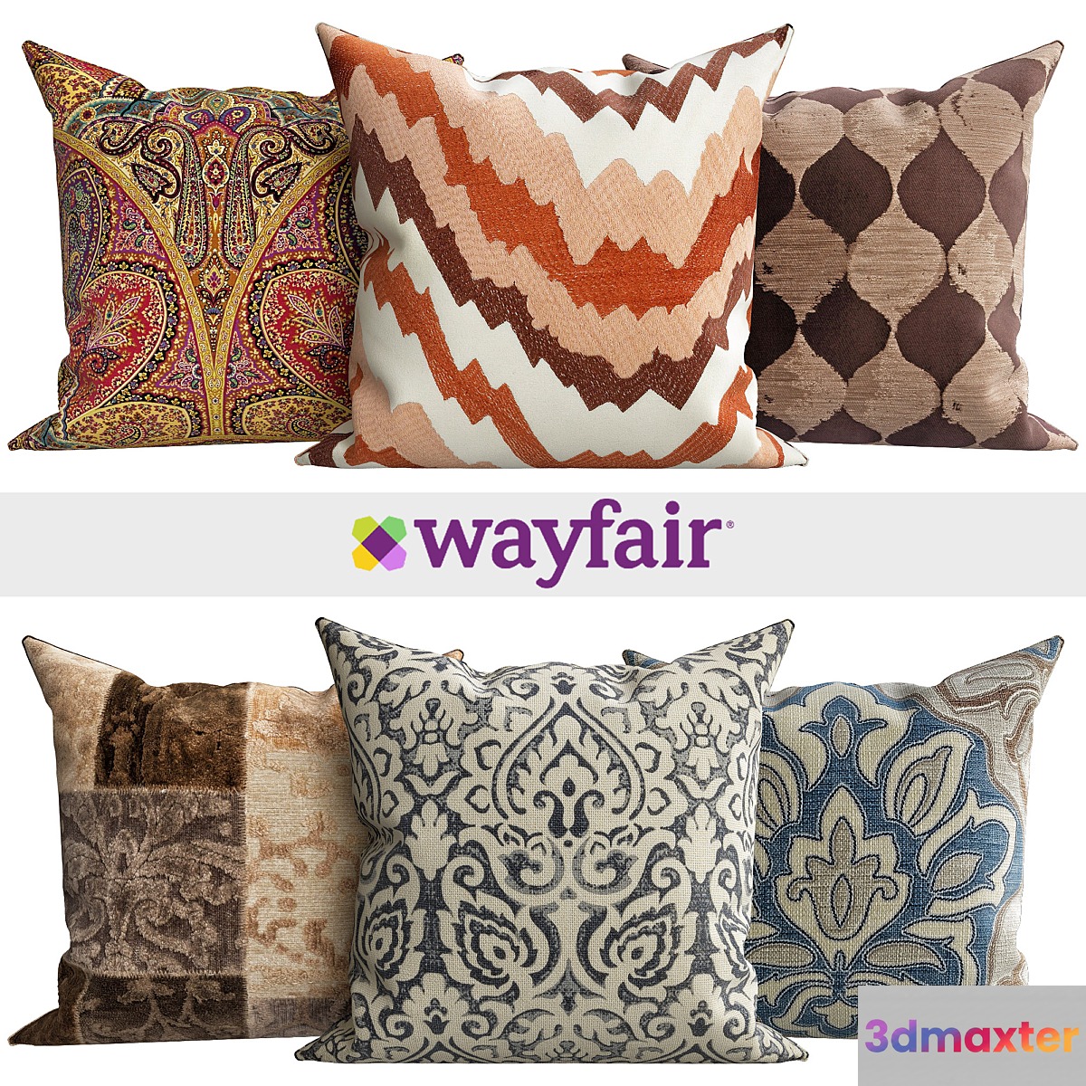 Decorative pillows from Wayfair shop 3D Max