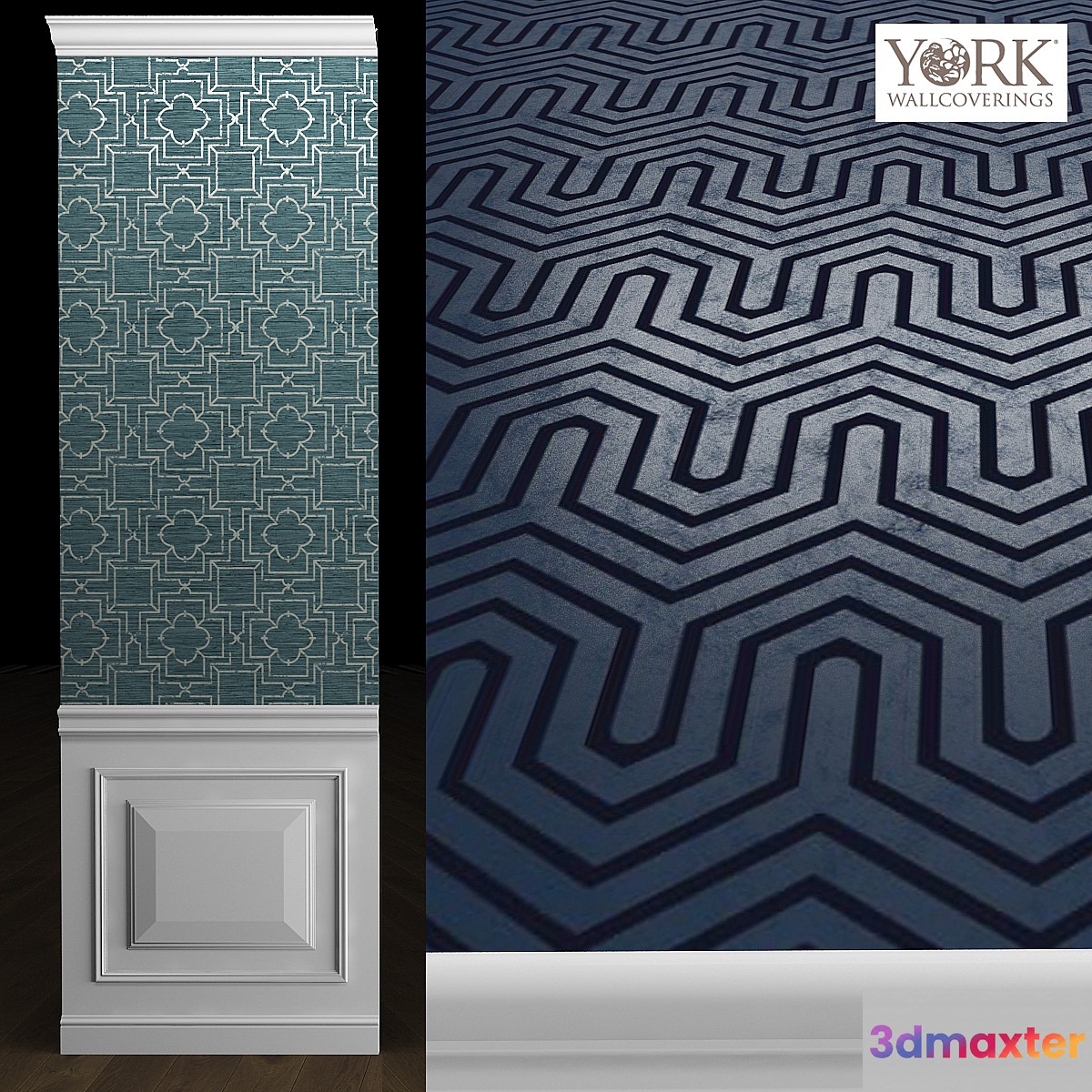 York Ashford Geometrics Wallpaper 3D Max