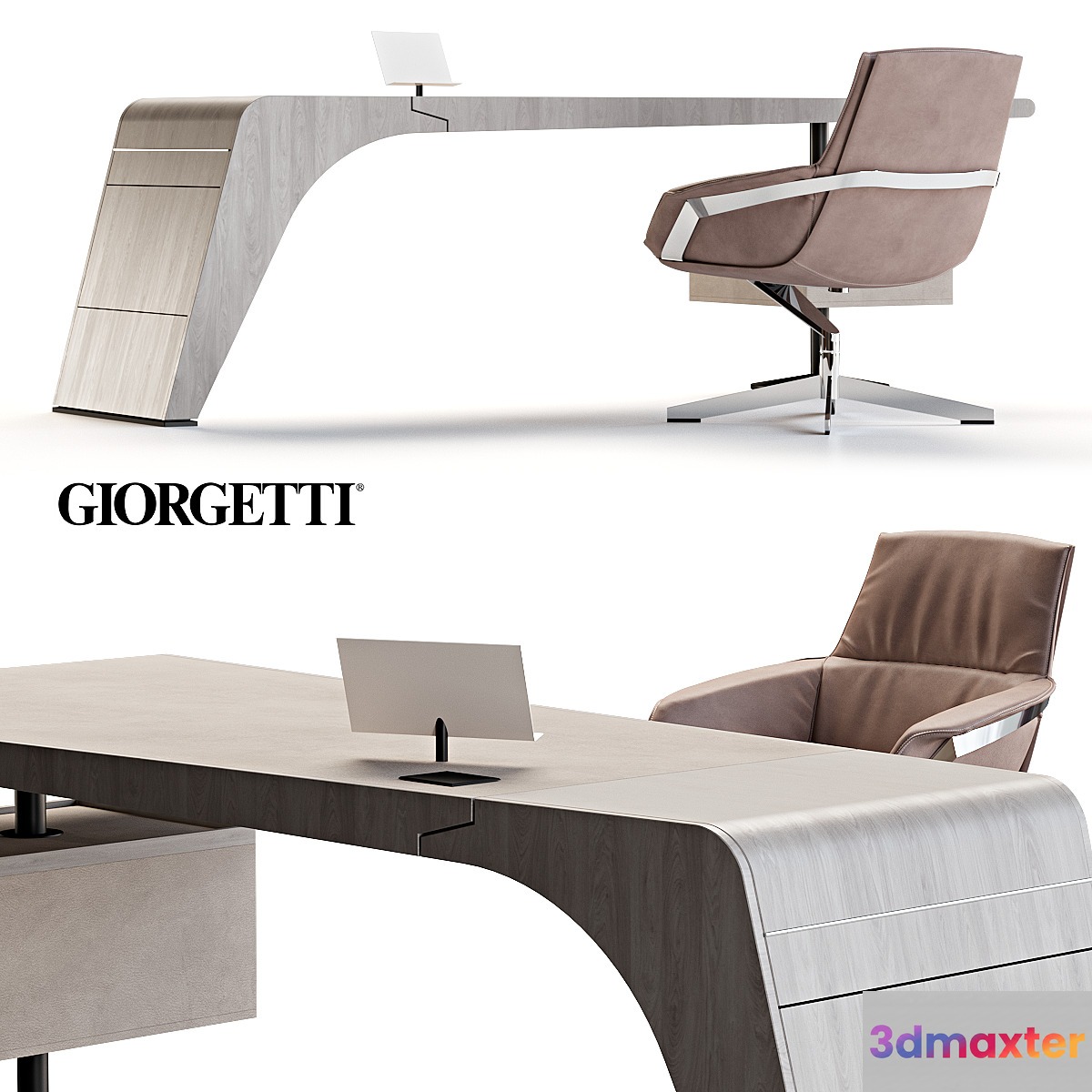 Giorgetti Tenet Table and Jab Bond Chair 3D Max