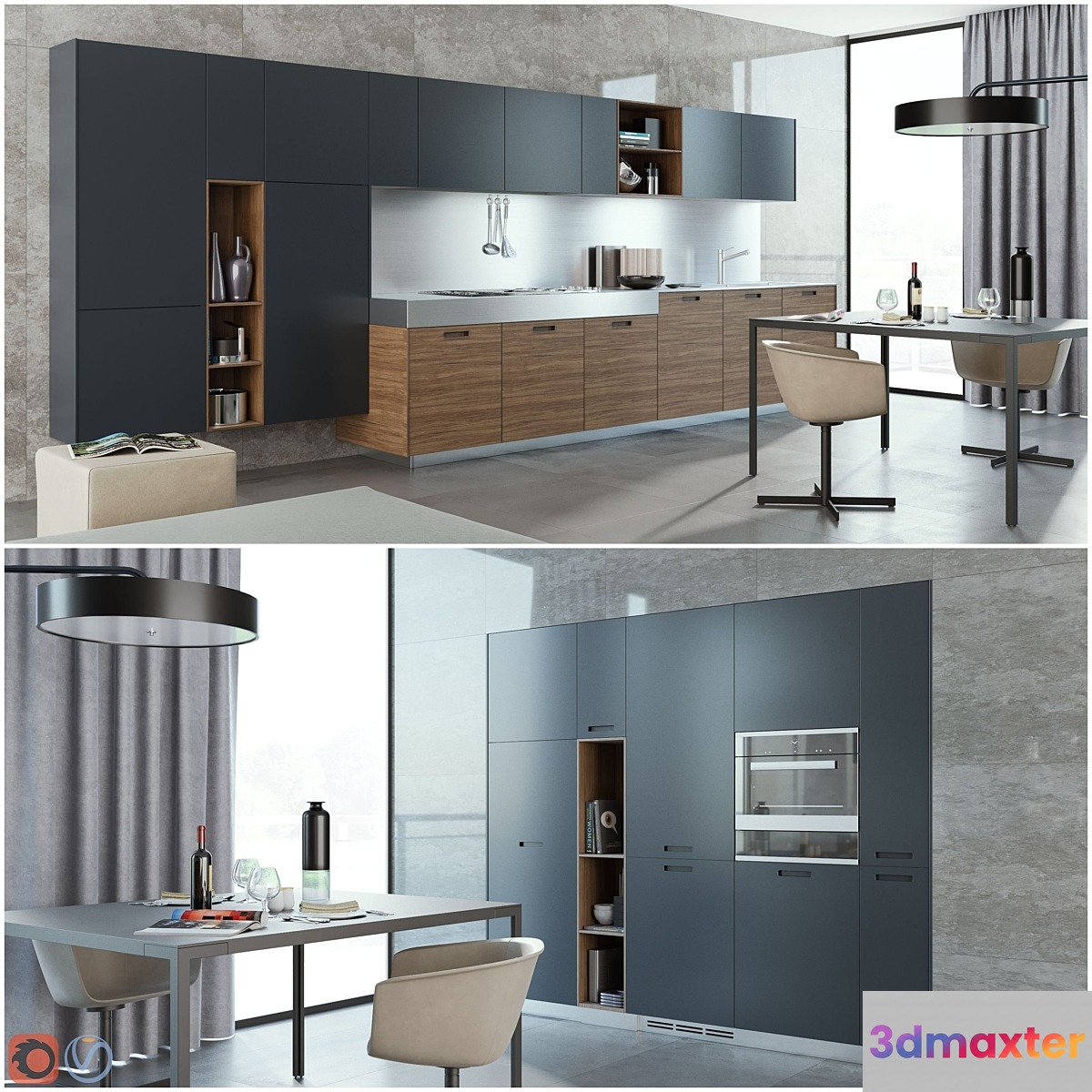 Kitchen Poliform Kyton Varenna 3D Max